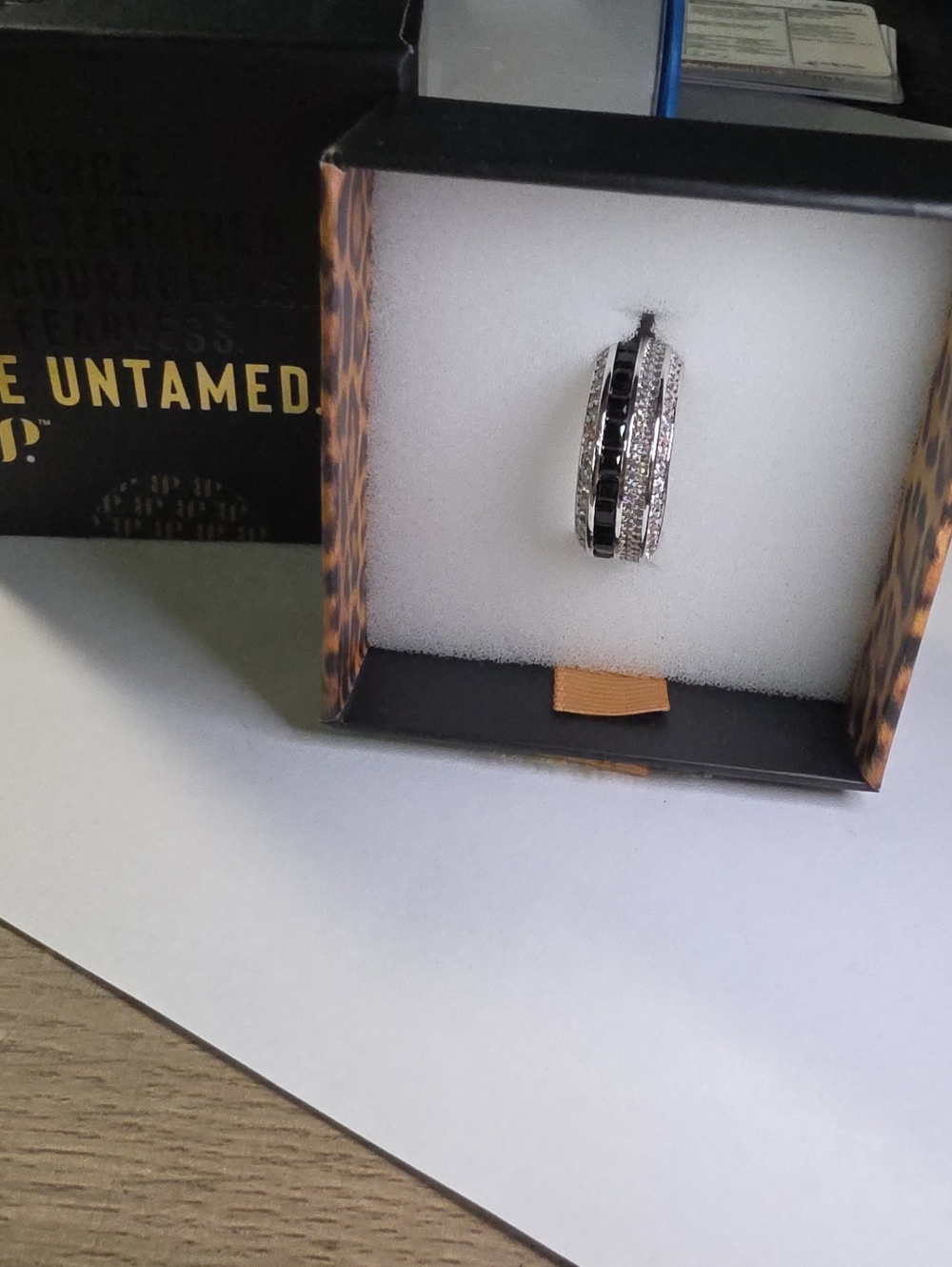 BP_ "Shadow Stride" Untamed Collection Size 8 Rhodium Ring
